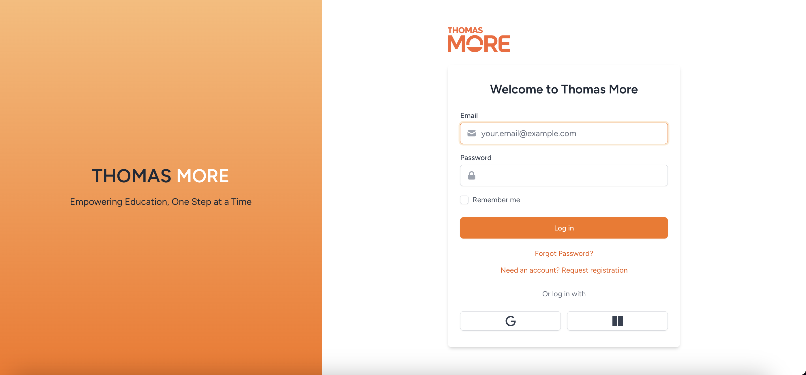 login page